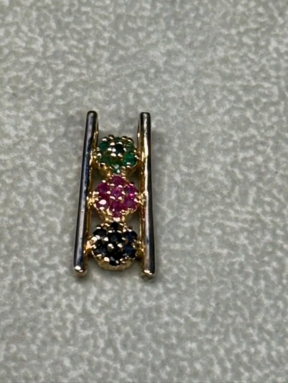 Gold Over Sterling SilverEmerald Ruby Sapphire Pendant